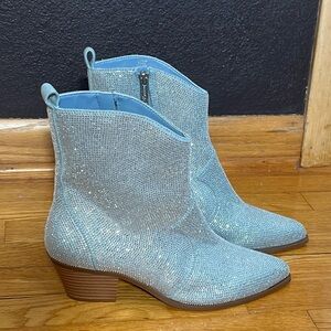 Jessica Simpson Glittering Light Blue Ankle Boots